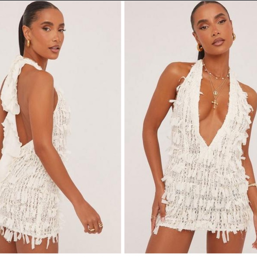 EGO extreme plunge mini bodycon dress